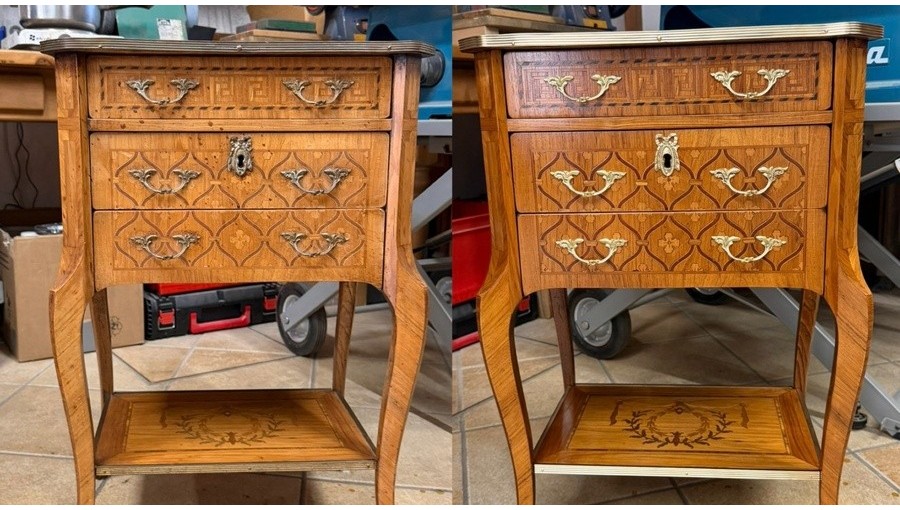 Avant / Après – Chevet de style transition Louis XV / Louis XVI